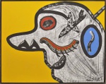 ASSINATURA  NÃO IDENTIFICADO - TITULO: PIRATA IRÔNICO - 1985 - Moderno - ACID. MOLDURA ARTEFACT - ME: 126 cm x 100 cm. MI: 121 cm x 96 cm.