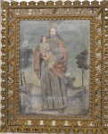 ESCOLA CUSQUENHA - JESUS REI COM MENINO NO COLO - ÓLEO SOBRE TELA S/ ASS - 80 CM X 60 CM; AUTÊNTICO - SÉCULO XVIII