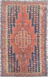 Tapete oriental com marcas do tempo. Medida: 197cm x 124cm.