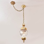 Extraordinária luminária em bronze com cristal lapidado em relevo. Medida: 138 cm x 26 cm. Observação: Retirada em Ipanema com hora marcada.