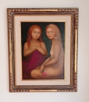 BIBIANA CALDERON - 1999 - OST ´61 X 46 CM - ACIE - MENINAS - LEVES DESGASTES NA PINTURA - ASSINADO E DATADO NO VERSO. ME: 90 CM X 72 CM. Observação: Retirada em Ipanema com hora marcada.
