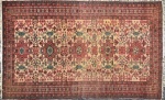 Tapete  em tom vinho persa feito à mão. Franjas com marcas do tempo. Medida: 164 cm x 269 cm