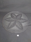 Prato de Pizza em Vidro decorado com Folhas. Medida: 40 cm diametro