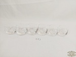 Jogo de 6 Copos Licor em Cristal Translucido . Medida: 5,5 cm altura x 4,5 cm diametro