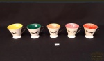 5 Xicaras De Café Porcelana Mauá Colorida Medida: 6 cm altura x 6,5 cm diâmetro