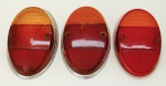 AUTO PEÇAS - Lote de 3 lentes bicolores ovais. Trincado. Produto conforme fotos originais do lote.
