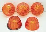 AUTO PEÇAS - Lote de 5 lentes de sinalização laranja. Produto conforme fotos originais do lote.