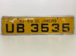 COLECIONISMO - Placa automotiva - Rio de Janeiro - RJ - VB 3535. Produto conforme fotos originais do lote.