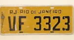 COLECIONISMO - Placa automotiva - Rio de Janeiro RJ - VF 3323. Produto conforme fotos originais do lote.