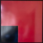 LÚCIA ?  Geométrico sobre tecido, assinado e datado 2003 no verso Com moldura em madeira e proteção de vidro anti-reflexo med. 77X77cm