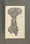 Assinatura não identificada – Xilogravura assinada, med. 14X24cm com moldura baguete em madeira prateada com proteção de vidro em sanduíche, med. 34X45cm
