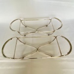 WOLFF - Par de base para refratário em formato retangular, com alças e pés. Med. interna: 27x14cm, externo: 41x24x9cm (CxLxA)