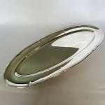 WOLFF PRATA 90 - Bandeja oval para peixe em metal espessurado a prata. Med.: 49x19cm.