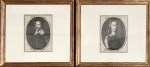 Par de gravuras antigas, representando nobre. 28,5 x 37 cm (cada). Medida total com a moldura: 34 x 42,5 cm (cada)