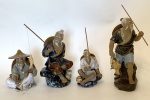4 pescadores de cerâmica vitrificada. 7 x 10 x 26 cm de altura