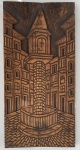 Rui. Talha. Praça com igreja. 57 x 29 cm.