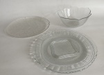 3 peças de vidro. 28,5 cm de diâmetro