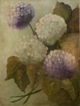 NIA (?) Hortensias. Óleo sobre tela. 40 x 30 cm. Sem moldura
