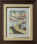 Amaral. Aquarela. 26 x 19 cm. Medida total com a moldura: 49 x 42 cm 