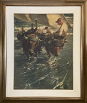 A. Godoy. Carro de boi. Óleo sobre tela. 48 x 38 cm. Medida total com a moldura: 66 x 56 cm de altura.