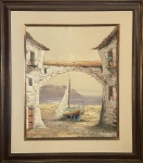 Autor não identificado. Barco. Óleo sobre tela. 45 x 37 cm. Medida total com a moldura: 65 x 58 cm.