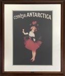 Poster. Cerveja Antartica. 50 x 37 cm. Medida total com a moldura: 69 x 59 cm