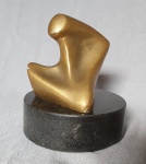 Guita Lerner - Perfil de mulher - Escultura de bronze assinada, 6,5 cm de altura.