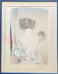 Guilherme de Faria - Figura feminina, Lito, tiragem 2/80, ACID, 76 x 59 cm. Medida total com a moldura: 91 x 71 cm