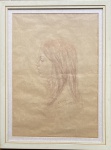 Autor não identificado - Perfil feminino, Crayon, ACID, circa 1973. 49 x 34 cm. Medida total com a moldura: 59 x 44 cm