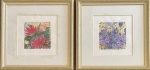 Autor não identificado - Flores, Par de aquarelas. 23 x 20 cm (cada). Medida total com a moldura: 42 x 39 cm.