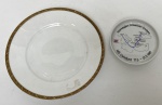 ROSENTHAL. 2 peças de porcelana alemã: Prato de sobremesa e petisqueira. Prato para sobremesa: 19,5 cm de diâmetro