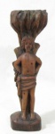 ARTE SACRA - Imaginaria de São Sebastião esculpida em madeira, assinada WALDIR em sua base, medindo: alt 26,5 cm x comp base 7 cm x larg base 5 cm.