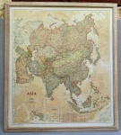 MAPA (lito colorida), Ásia, impressa pela National Geografhic em 2013, medindo com moldura 104 x 92 cm.