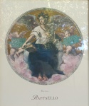 LITO COLORIDA, uma (1) reprodução baseada na obra POETICA de Raffaello Morghen (1758, Portici; 1833, Florença, de origem alemã, foi gravador e professor em Florença), emoldurada e envidraçada, medindo com moldura 68,5 x 58,5 cm.