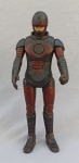 BRINQUEDOS, boneco RoboCop, manufatura  Adjomar, anos 90, produzido em borracha, articulado, medindo aproximadamente 42cm; usado com ralados.
