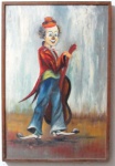 M. AUGUSTA, palhaço, OSE, assinado no CID, medindo 63,5 x 43,5 cm, (Maria Augusta de Oliva Morgenroth, 1927 a 2012, Rio de Janeiro, RJ, pianista, desenhista e pintora, estudou desenho com Presciliano Silva 1883-1965 e pintura com Osvaldo Teixeira 1905-1974, Emídio Magalhães 1905-1990, João Medeiros e Paulo Marinho, em 1980 conquistou a Medalha de Ouro pela Funarte).