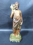 ARTE SACRA - Imaginária de São João Batista, confeccionado em estuque ricamente policromado. Med. altura: 31 cm: base: 10 x 10  cm.