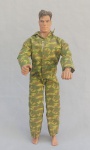 BRINQUEDOS, boneco figura de ação articulado  da MATTEL, medindo 29cm de altura, com roupa militar camuflada.