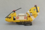 BRINQUEDOS, Helicóptero de Esquadrão de Resgate Mega-Rig MatchBox, Martel 1997, medindo 28cm de comprimento; usado.