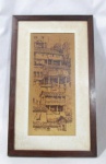 QUADRO - Uma (1) reprodução em papel representando "Favela" acondicionada em quadro de madeira e vidro. Medidas do quadro 47 x 28 cm e da obra 33,5 x 15 cm.
