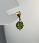 Pingente  Em Ouro Amarelo 18k, Com Zirconia Verde 19mm, Peso: 0,3g, Valor de Mercado: R$ 200,00