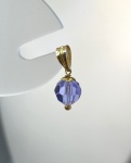 Pingente  Em Ouro Amarelo 18k, Com Zirconia Roxa 19mm, Peso: 0,3g, Valor de Mercado: R$ 200,00
