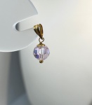 Pingente  Em Ouro Amarelo 18k, Com Zirconia Rosa 19mm, Peso: 0,3g, Valor de Mercado: R$ 200,00