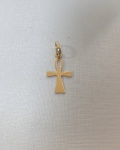 Cruz Ansata Olho Hórus Chave Vida Maçonaria Ouro Amarelo 18K. Peso: 0,2g, Tamanho: 14mm.