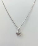 CONJUNTO CORRENTE VENEZIANA PINGENTE CORAÇÃO CONFECCIONADA EM OURO BRANCO 18K, PESO: 1,8g, TAMANHO DA CORRENTE 40cm, VALOR DE MERCADO: R$1.500,00