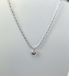 CONJUNTO CORRENTE E PINGENTE CORAÇÃO CONFECCIONADA EM OURO BRANCO 18K, PESO: 3,5g, TAMANHO DA CORRENTE 39cm, VALOR DE MERCADO: R$ 2.800,00