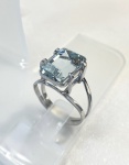 ANEL CONFECCIONADO EM OURO BRANCO 18K, COM ÁGUA MARINHA COM 5,8Ct, PESO: 4,2g, TAMANHO DO ANEL: 18. VALOR DE MERCADO: RS 5.400,00