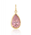 Pingente Ouro 18k Pedra  Zircônio Gota 10,15mm, Peso: 0,5g.