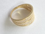 ANEL CONFECCIONADO EM OURO AMARELO 18K, COM  ZIRCONIAS BRANCAS, PESO: 2,7g, TAMANHO DO ANEL: 15, VALOR DE MERCADO: R$ 2.160,00