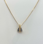 CONJUNTO CORRENTE VENEZIANA E PINGENTE NOSSA SENHORA APARECIDA CONFECCIONADO EM OURO AMARELO 18K 750, TAMANHO: 45cm, PESO: 1,9g, VALOR DE MERCADO: R$ 1.900,00